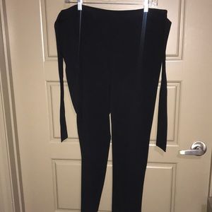 Black Worthington Tie Waist Ankle Trousers - Size 10